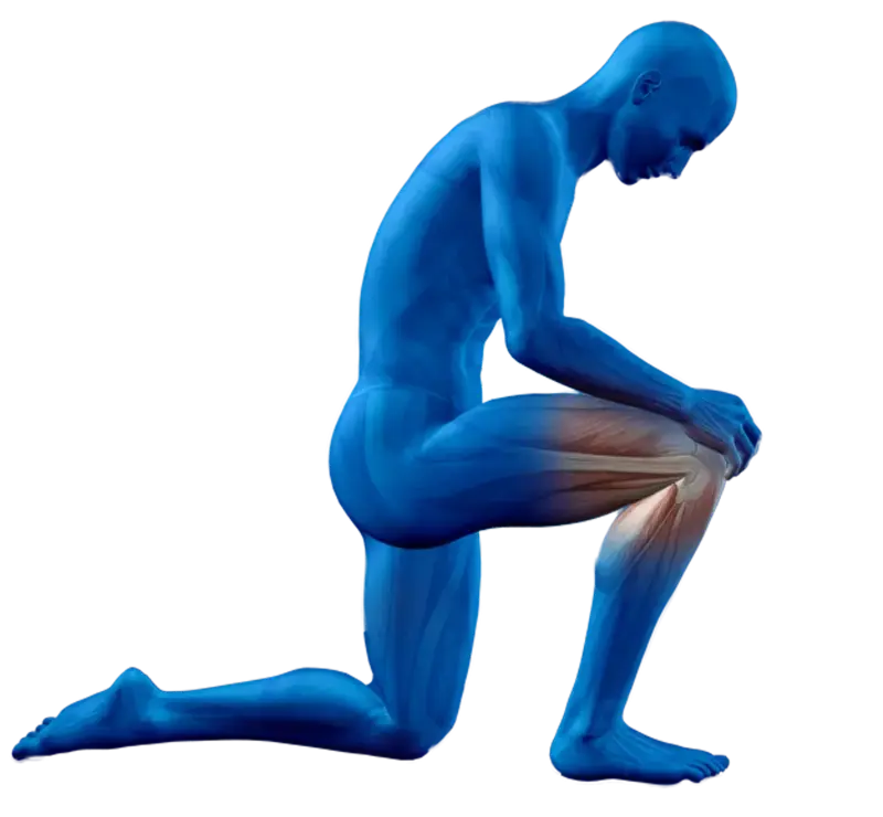 Illustration of an active senior managing knee discomfort while walking